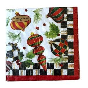 NEW MacKenzie Childs Deck The Halls Christmas Cocktail Paper Napkins